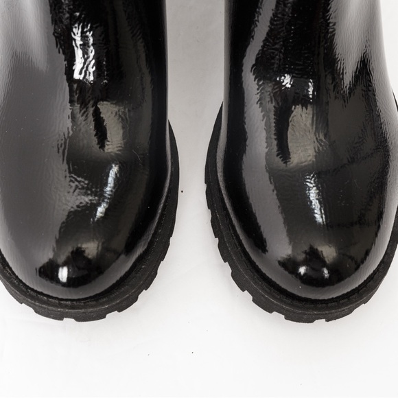 Patent leather look lug sole Chelsea boot black Dirty Laundry Lita 8.5 fall boot - Picture 12 of 16